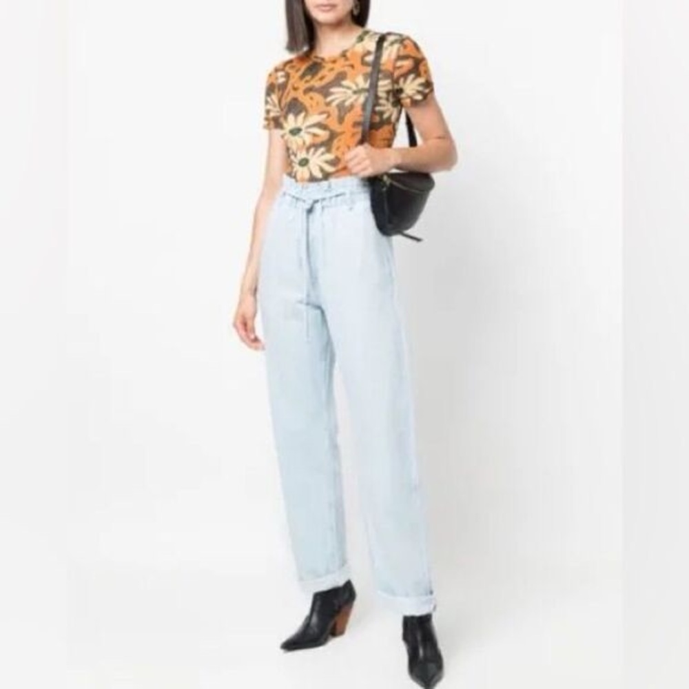 Rag & Bone Tie Cotton Linen Pant Light Blue Size 26